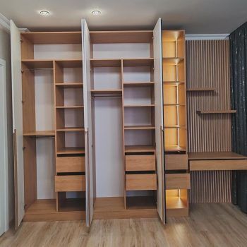 Closet a medida en melamina con iluminación interior